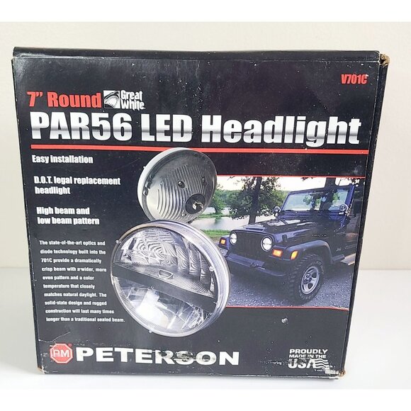 Peterson V701C 7" Round PAR56 LED Headlight Easy Installation D.O.T. Legal Used - Picture 2 of 11